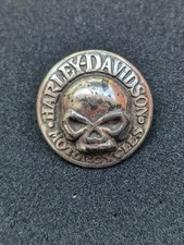 Harley-Davidson Motorcycles Wille G Skull Silver Colour Pin Badge.