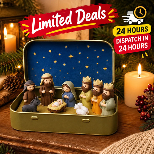 Mini christmas nativity set - set, in