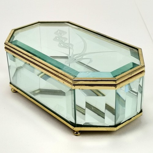 Vintage bevelled glass trinket - vintage,