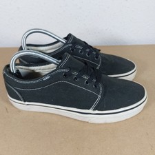 Vans black canvas Trainers shoes casual classic sneakers  white size UK 7 Used