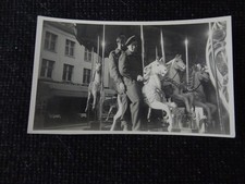 Social History Small Photo of WWII Soldiers on Fairground Carousel Horse - 11043