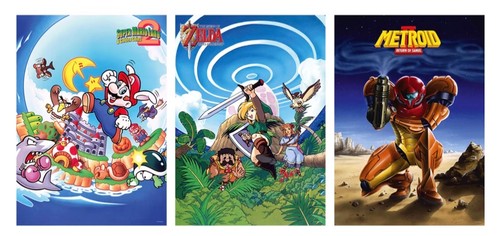 Nintendo game boy poster set - game,