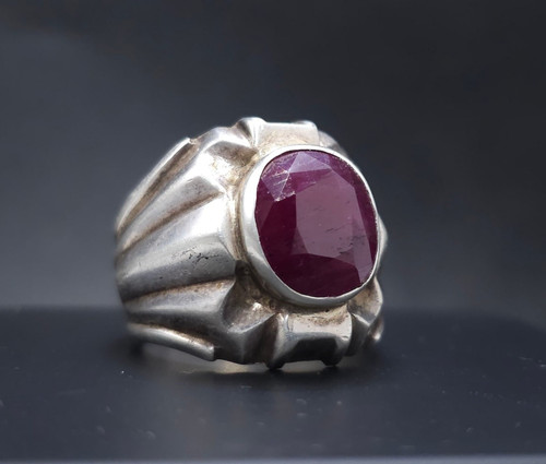 Natural unheated ruby ring - unheated,