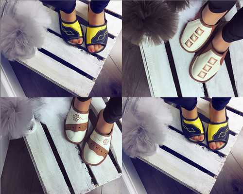 Women leather slippers - women's,