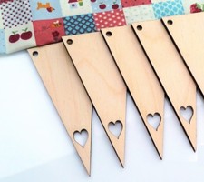 Wooden Bunting Flags Triangles