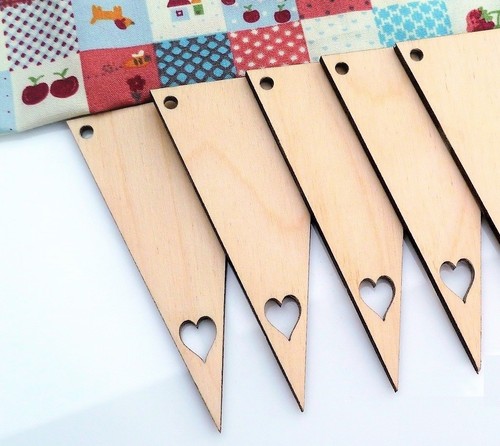 Wooden bunting flags - bunting,