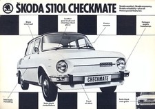 Skoda S110L Checkmate c.1976 UK market sales brochure/leaflet 