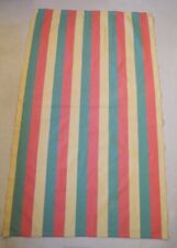 VTG 1960/70s GREEN/RED/YELLOW STRIPED COTTON DOOR CURTAIN L:200cm W:117cm RETRO!