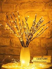 20 LED Branch Lights Light Up Willow Tree Branches Bedroom Home Party Decor