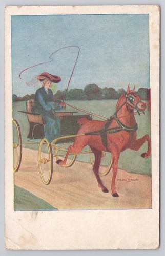 Antique postcard harness - antique,