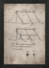 Camping Tent Blueprint Framed