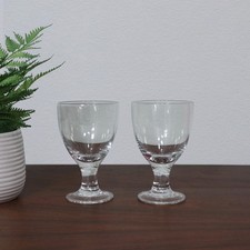2 IKEA Clear Glass RATTVIK Chunky Stem Wine/Beer Glasses/Goblets (500ml/16cm)