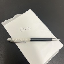 Swarovski 1050278 Crystalline  Black Ballpoint Pen Antracite Dark Blue Pouch