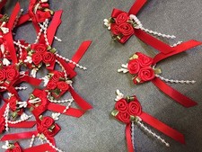 Pearl Satin Ribbon Rose Buds &