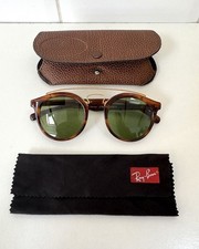 Vintage Ray-Ban Gatsby Style 4 Tortoise Shell Sunglasses Green Lenses with Case
