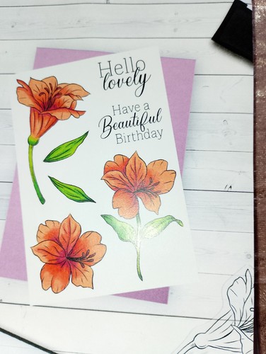 Piece floral stamp set - stamp,
