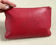 Mulberry Red  Blossom Pouch Clutch