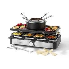 Salter Electric Raclette Grill Non-Stick 8Piece Set 2in1 With Fondue Dipping Pot