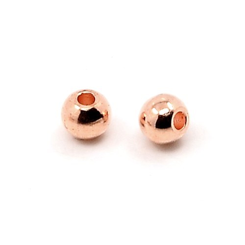 Rose gold brass beads round - rose,
