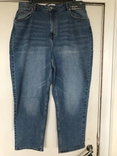 Denim blue mom jeans - denim, high