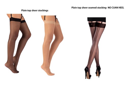 Plain sheer stockings - sheer,