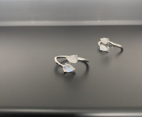 Silver moonstone ring - silver,