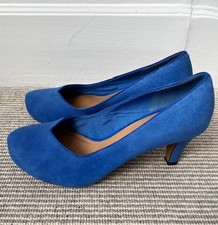 Clarks Chorus Voice Women's Cobalt Blue Suede Shoes UK6.5 heels platform padded