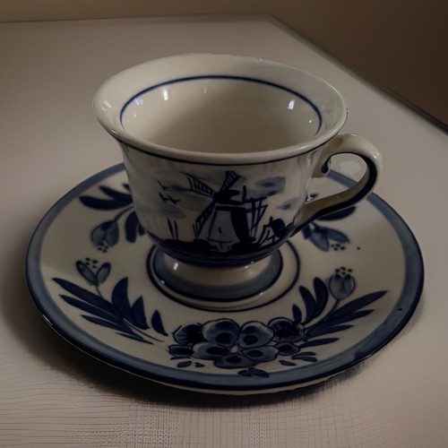 Vtg delft blue hand - blue, painted