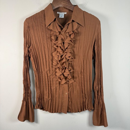 Notations brown ruffled front - ruffled,