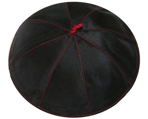 Black zucchetto with red