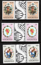 Mauritius 1981 Royal Wedding Charles & Diana Stamps MNH Pairs