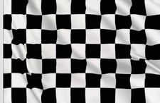 Black and white chequered flag - and,