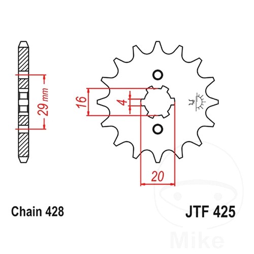 Front sprocket 428 p - 12, t