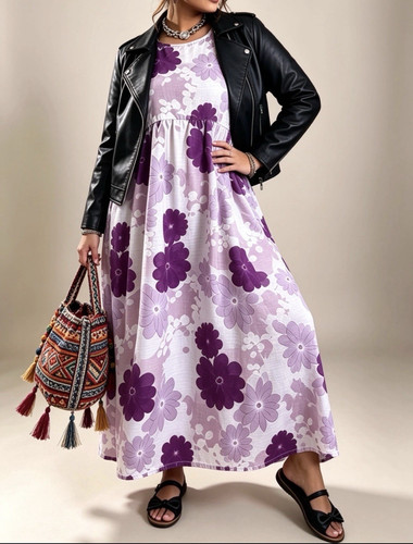 Floral kaftan dress woman - floral,