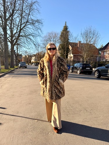 Vintage leopard pattern coat - vintage,