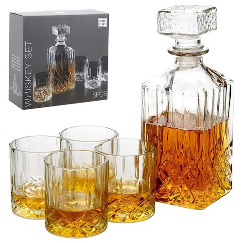 Whiskey decanter set 5pc - set,