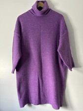 Zara Purple Lilac Jumper Dress Size S Soft Squishy Turtleneck Winter Autumn