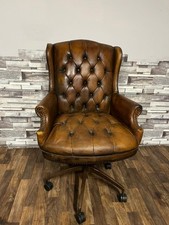 CHESTERFIELD DIRECTORS SWIVLE EXECUTIVE OFFICE CHAIR IN ANTIQUE SADDLE TAN