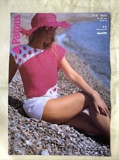 Patons Cotton Perle crochet pattern 3377. Easy Crochet slipover top 32-42"
