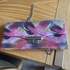 Multi coloured Clutch Bag Leko London With removable chain shoulder strap 