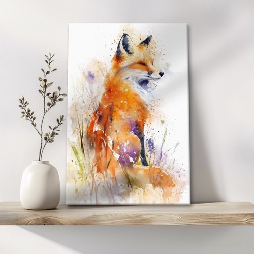 Fox portrait canvas - canvas, wall