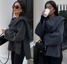 ZARA GREY WOOL BLEND CHUNKY