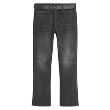 Mens N@@t Straight Leg Jeans Black Charcoal W34-W40 R L XL Length
