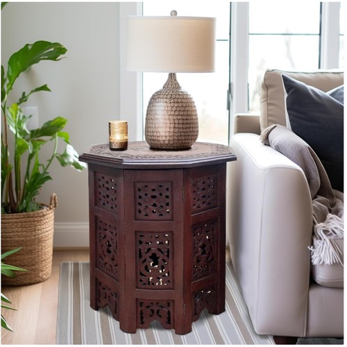 Hand carved wood accent - carved,