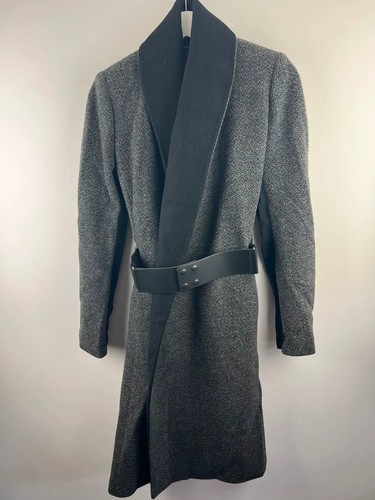 Bastyan grey belted coat - grey,