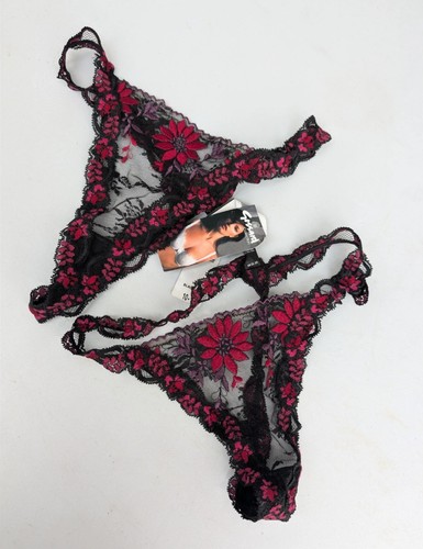 Two knickers thongs floral - two,