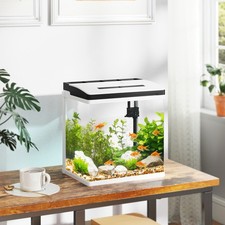 Aquarium Glass Fish Tank for Betta, Guppy, Mini Parrot Fish, Shrimp
