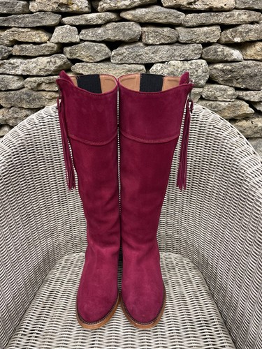 Handcrafted raspberry suede
