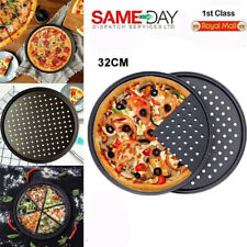 2x Pizza Crisper Perforated Pan Tray, 12 Inch (32cm), Non Stick, Made In England