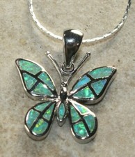 SILVER Elegant Green Fire Opal